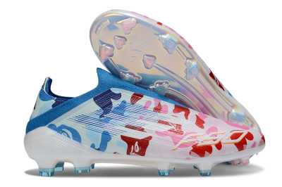 Adidas F50 Pro Laceless FG Football Boots - Pink/Blue Camo/Pink Highlights