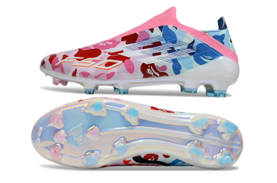 Adidas F50 Pro Laceless FG Football Boots - Pink/Blue Camo/Pink Highlights