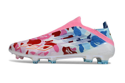 Adidas F50 Pro Laceless FG Football Boots - Pink/Blue Camo/Pink Highlights