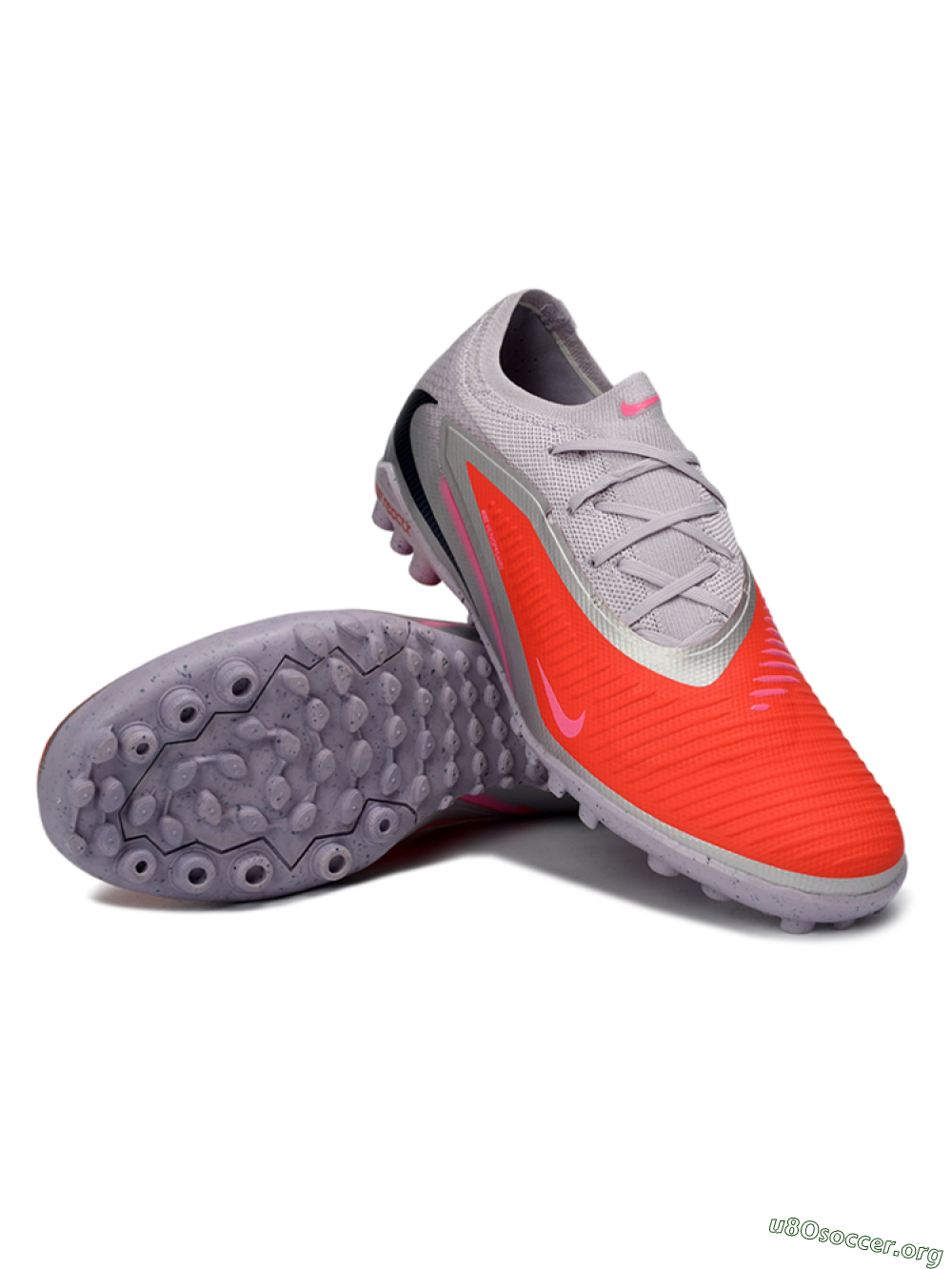 Nike Phantom 6 Elite Low TF Football Shoes - Pink/Bright Orange/Slate Gray 0