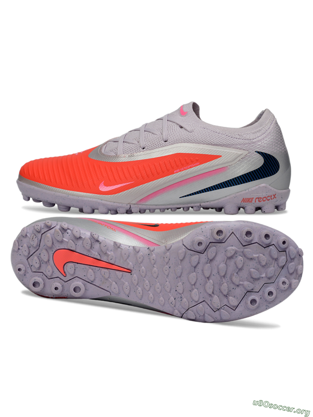 Nike Phantom 6 Elite Low TF Football Shoes - Pink/Bright Orange/Slate Gray 1
