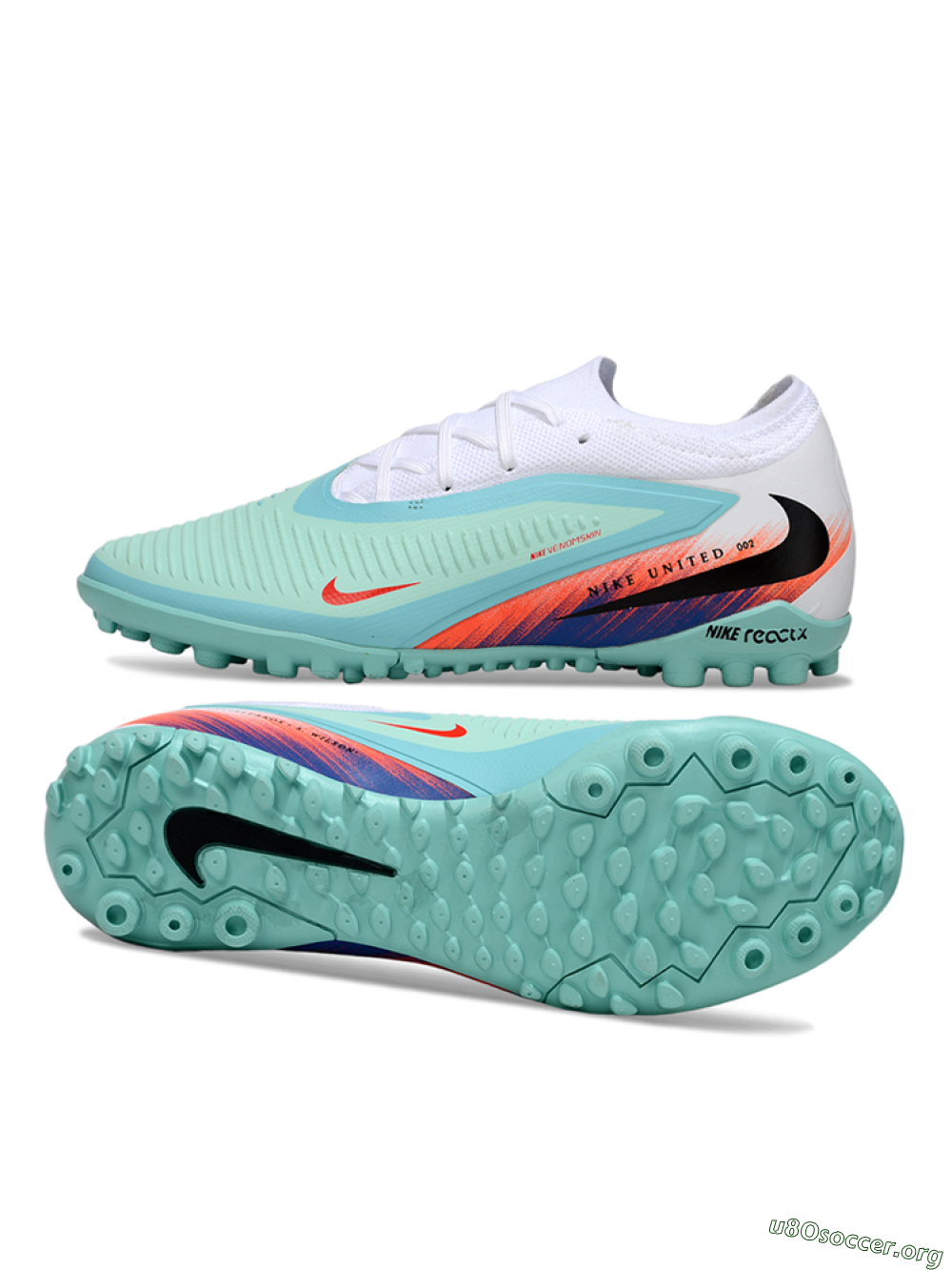 Nike Phantom 6 Elite Low TF Football Shoes - Aqua/Coral Orange/Deep Blue 1