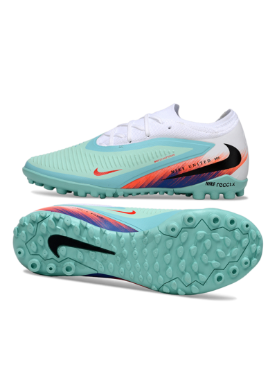 Nike Phantom 6 Elite Low TF Football Shoes - Aqua/Coral Orange/Deep Blue