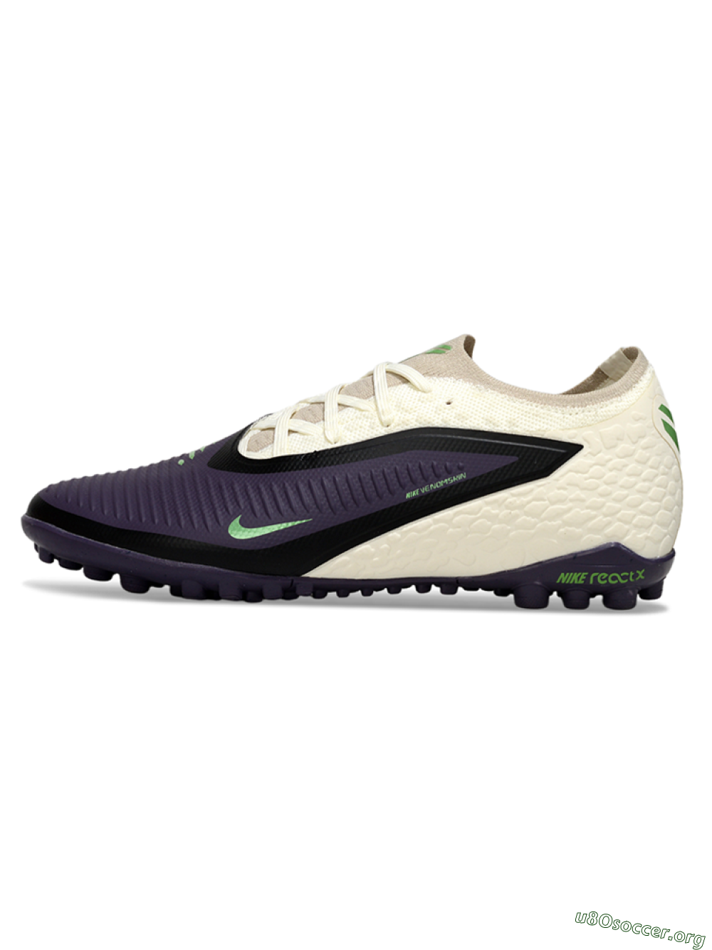 Nike Phantom 6 Elite Low TF Football Shoes - Purple/Vibrant Green/Neutral Cream 3