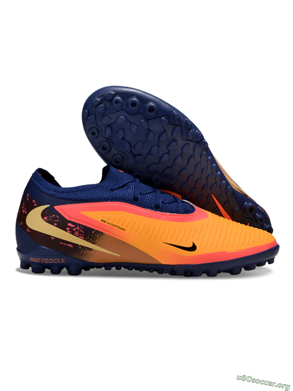 Nike Phantom 6 Elite Low TF Football Shoes - Orange/Midnight Blue/Neon Pink 2
