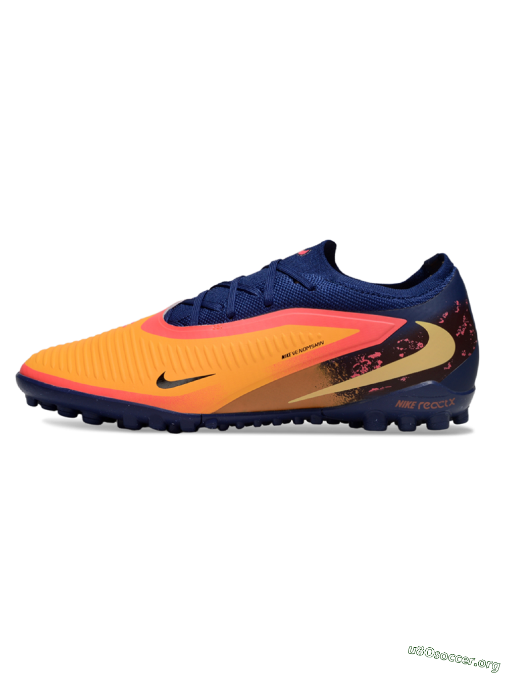 Nike Phantom 6 Elite Low TF Football Shoes - Orange/Midnight Blue/Neon Pink 3
