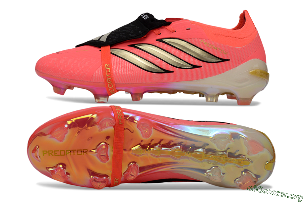 Adidas Predator 26 Elite Fold-Over Tongue FG Football Boots - Pink/Neon Pink/Gold 1