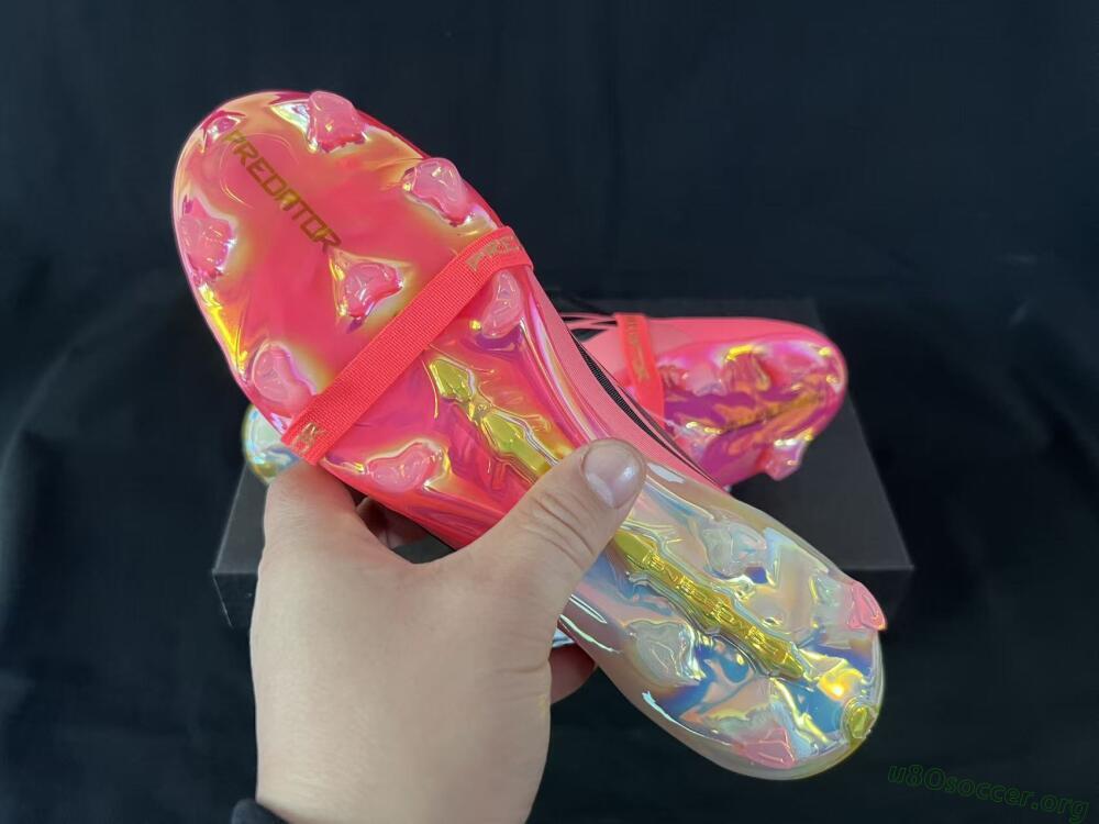 Adidas Predator 26 Elite Fold-Over Tongue FG Football Boots - Pink/Neon Pink/Gold