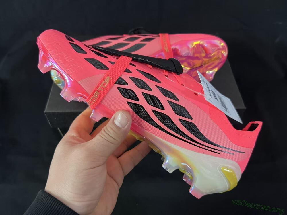 Adidas Predator 26 Elite Fold-Over Tongue FG Football Boots - Pink/Neon Pink/Gold