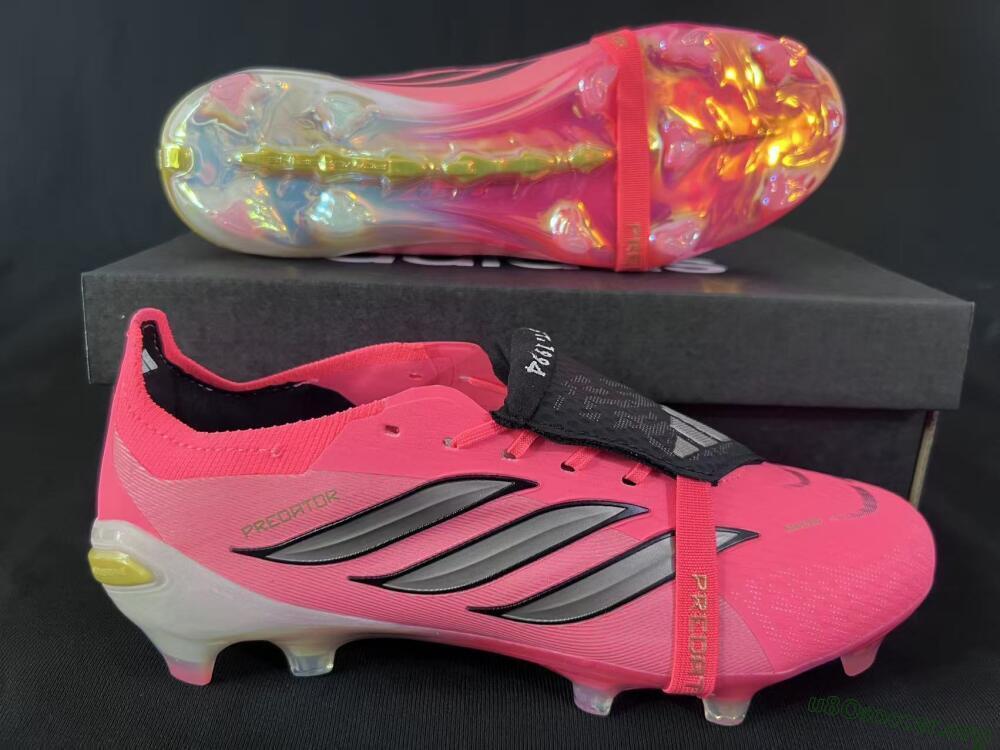 Adidas Predator 26 Elite Fold-Over Tongue FG Football Boots - Pink/Neon Pink/Gold