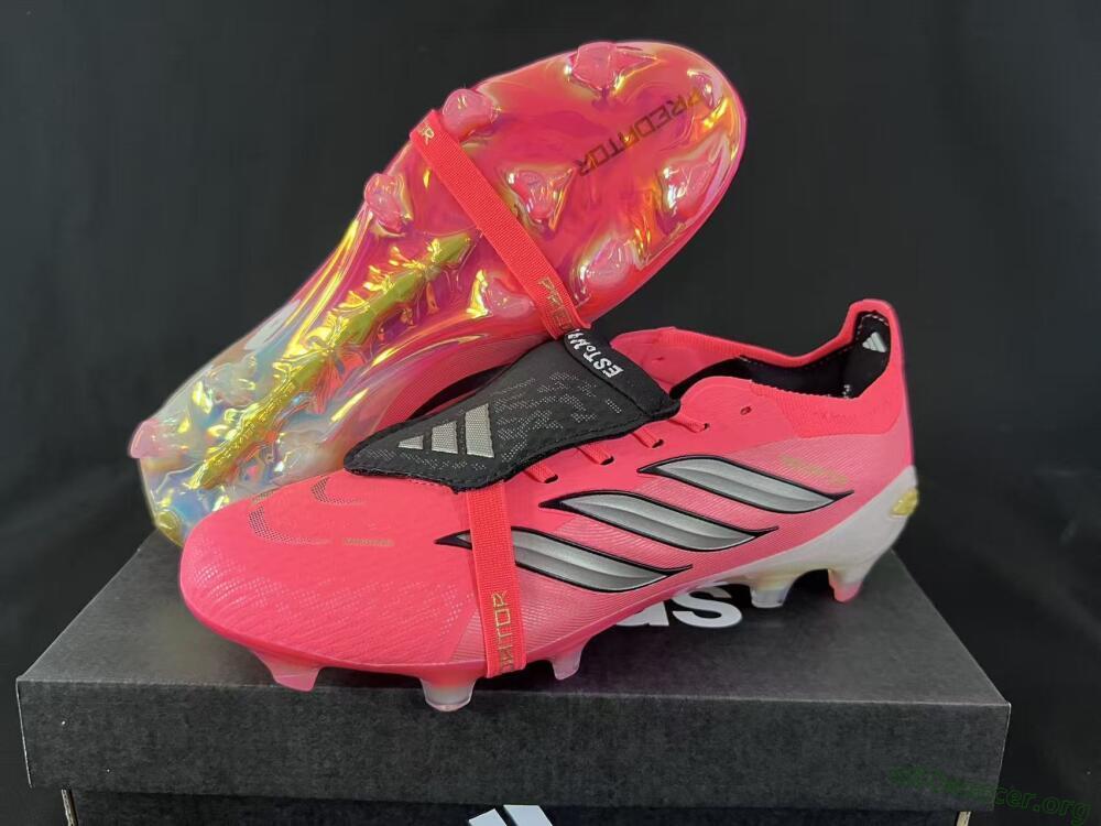 Adidas Predator 26 Elite Fold-Over Tongue FG Football Boots - Pink/Neon Pink/Gold