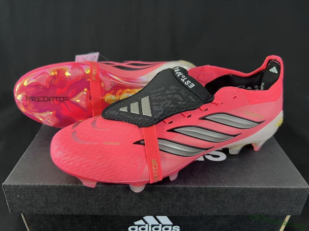 Adidas Predator 26 Elite Fold-Over Tongue FG Football Boots - Pink/Neon Pink/Gold
