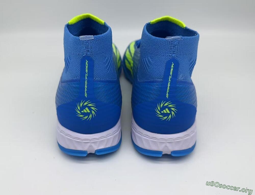 Adidas F50 Elite Mid TF Football Shoes - Blue/Vibrant Blue/Neon Green