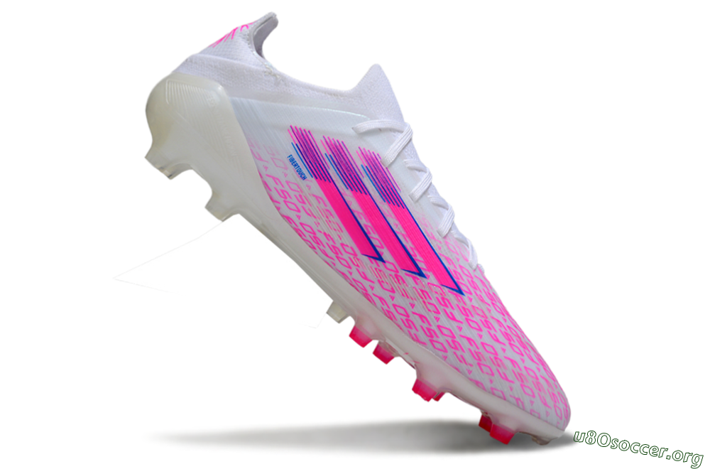 Adidas F50 Elite AG Football Boots - White/Neon Pink/Blue 4