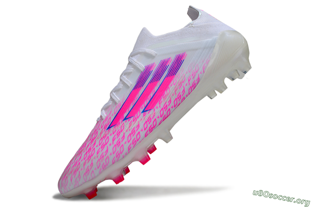 Adidas F50 Elite AG Football Boots - White/Neon Pink/Blue 5