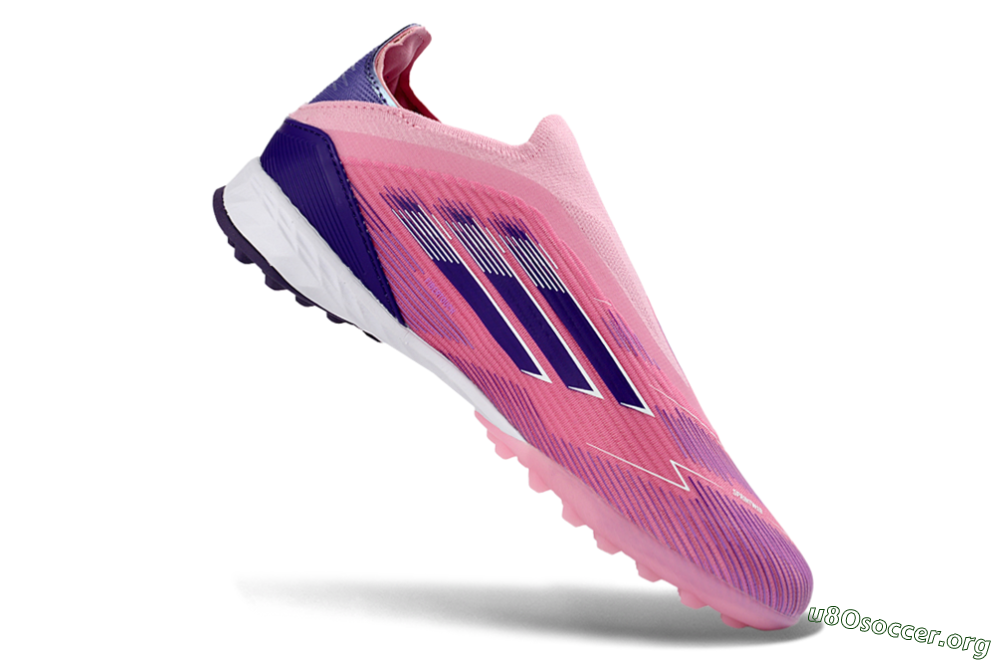 Adidas F50 Elite Laceless TF Football Shoes - Pink/Vivid Pink/Deep Purple 5