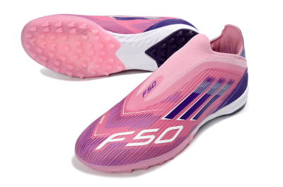 Adidas F50 Elite Laceless TF Football Shoes - Pink/Vivid Pink/Deep Purple