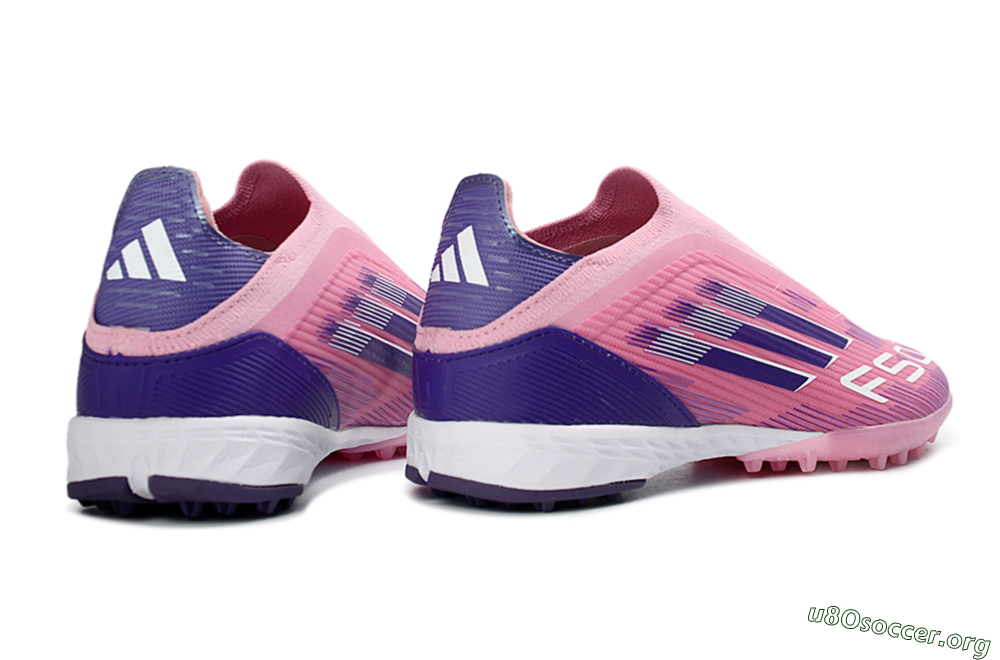 Adidas F50 Elite Laceless TF Football Shoes - Pink/Vivid Pink/Deep Purple 7