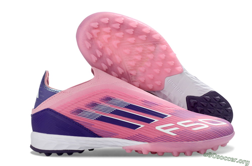 Adidas F50 Elite Laceless TF Football Shoes - Pink/Vivid Pink/Deep Purple 2