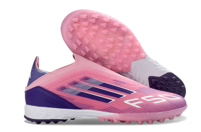Adidas F50 Elite Laceless TF Football Shoes - Pink/Vivid Pink/Deep Purple