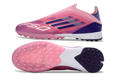 Adidas F50 Elite Laceless TF Football Shoes - Pink/Vivid Pink/Deep Purple