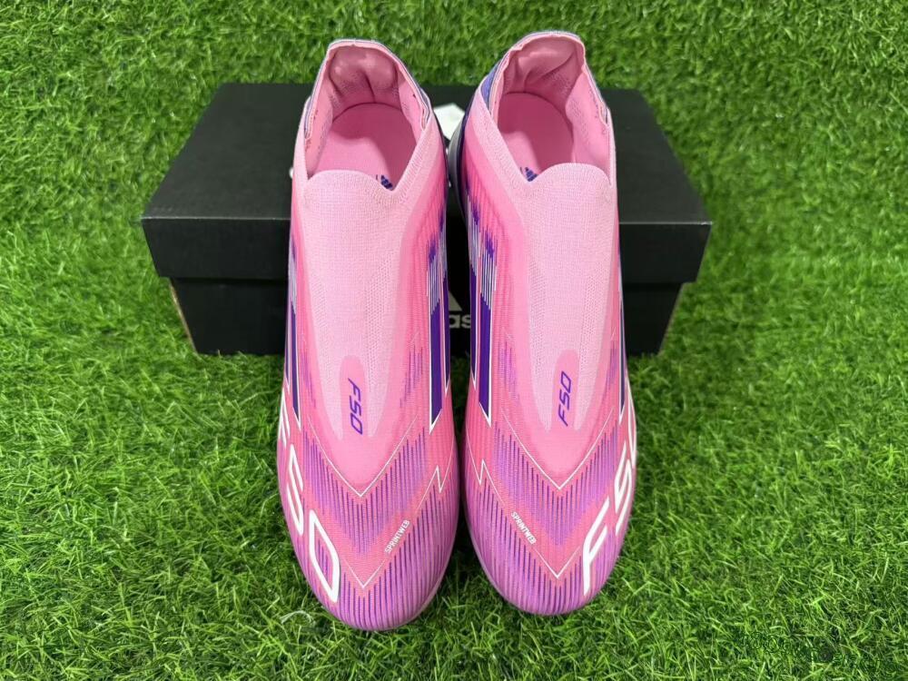 Adidas F50 Elite Laceless TF Football Shoes - Pink/Vivid Pink/Deep Purple
