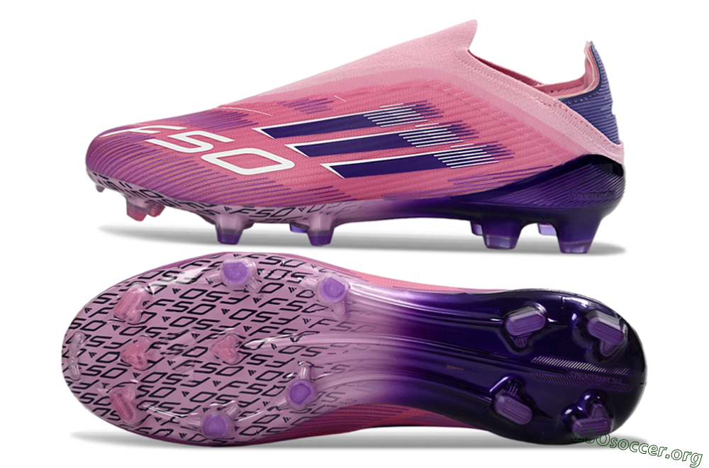 Adidas F50 Elite Laceless FG Football Boots - Pink/Vibrant Violet/Soft Lavender 1