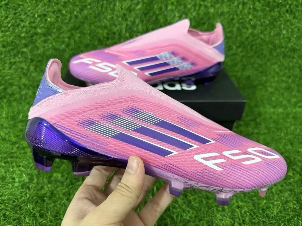 Adidas F50 Elite Laceless FG Football Boots - Pink/Vibrant Violet/Soft Lavender