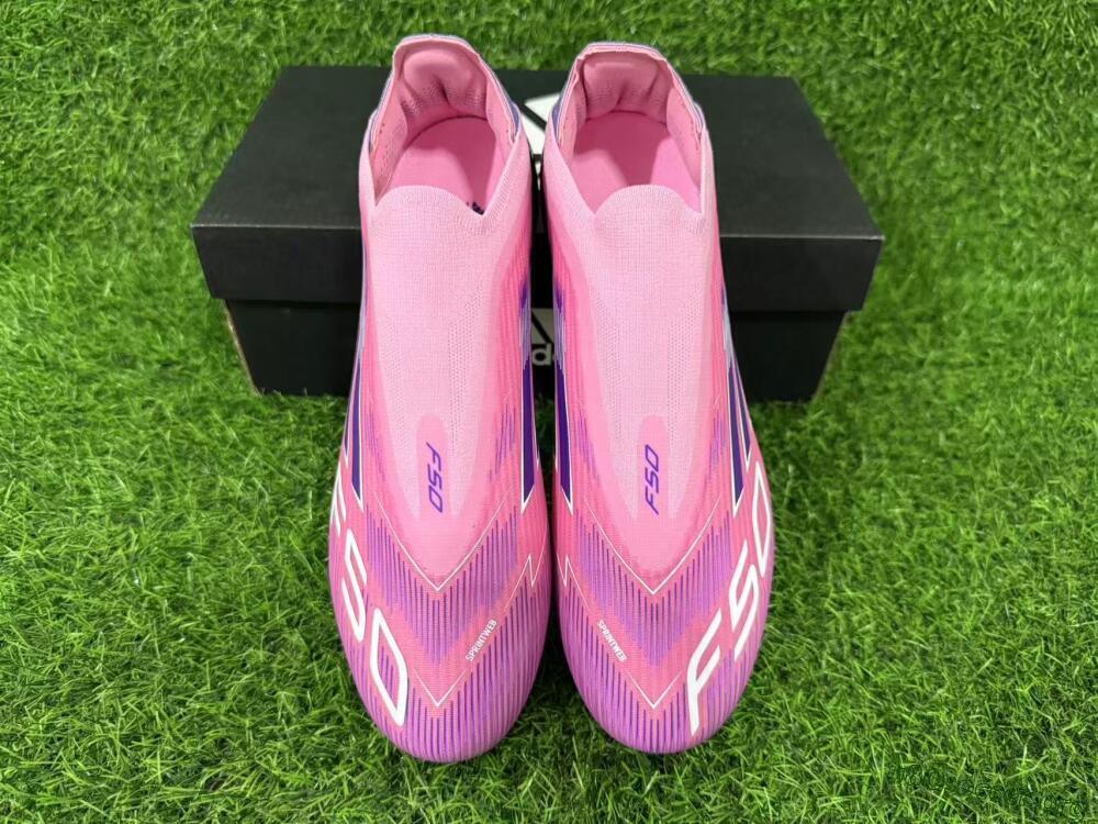 Adidas F50 Elite Laceless FG Football Boots - Pink/Vibrant Violet/Soft Lavender