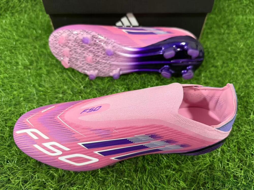 Adidas F50 Elite Laceless FG Football Boots - Pink/Vibrant Violet/Soft Lavender