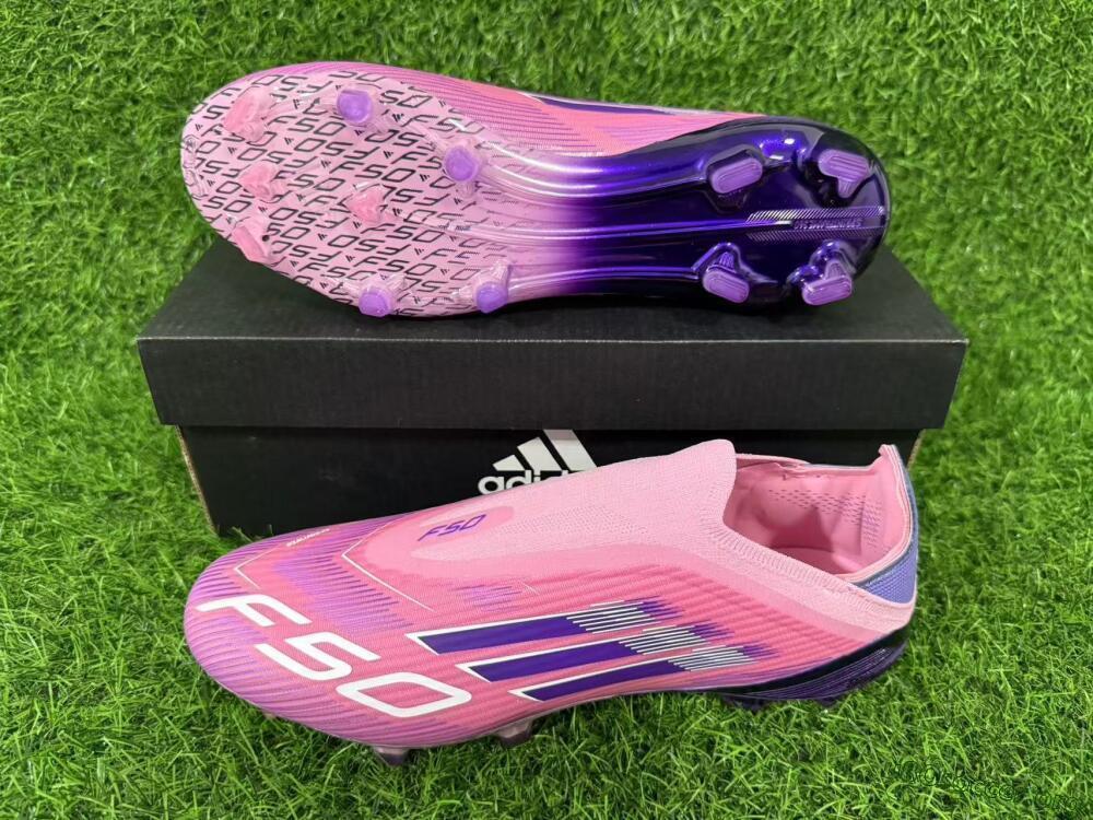 Adidas F50 Elite Laceless FG Football Boots - Pink/Vibrant Violet/Soft Lavender
