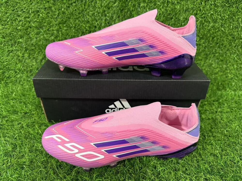 Adidas F50 Elite Laceless FG Football Boots - Pink/Vibrant Violet/Soft Lavender