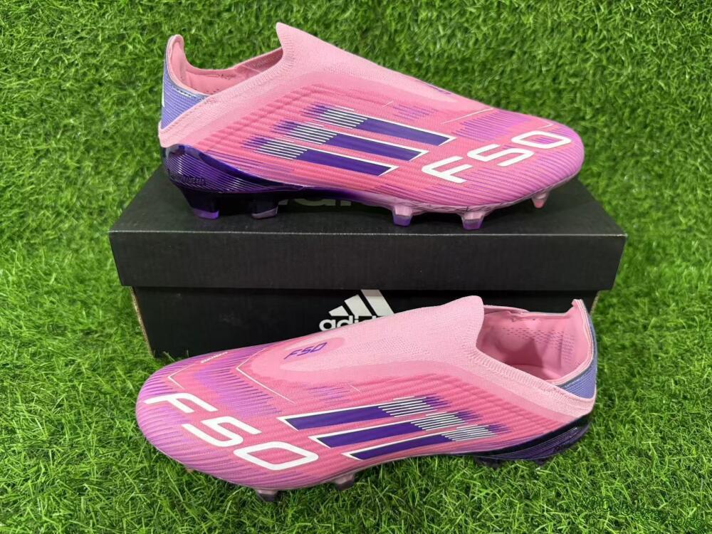 Adidas F50 Elite Laceless FG Football Boots - Pink/Vibrant Violet/Soft Lavender