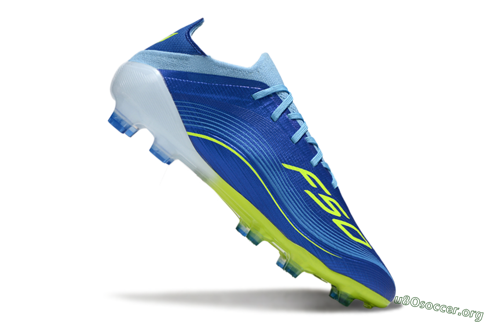 Messi x Adidas F50 Elite FG Football Boots - Blue/Neon Yellow/Cyan Blue 4