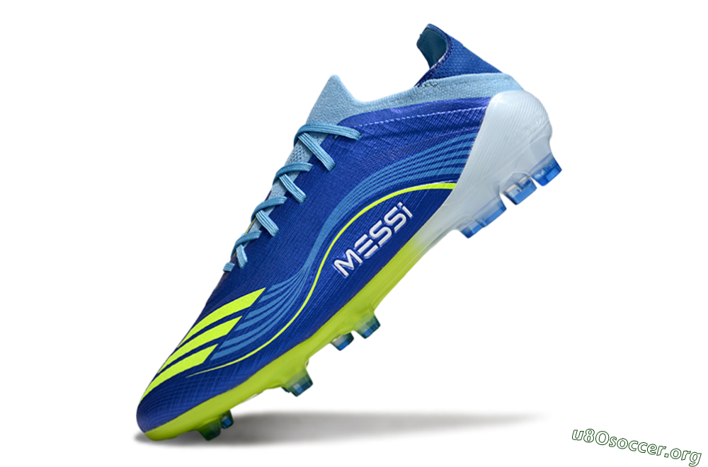 Messi x Adidas F50 Elite FG Football Boots - Blue/Neon Yellow/Cyan Blue 5