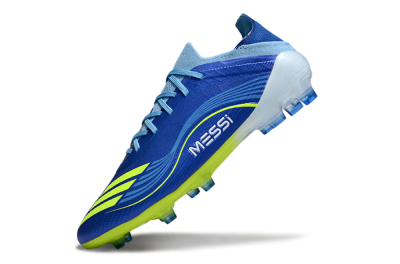 Messi x Adidas F50 Elite FG Football Boots - Blue/Neon Yellow/Cyan Blue