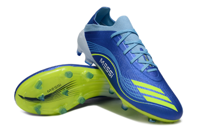 Messi x Adidas F50 Elite FG Football Boots - Blue/Neon Yellow/Cyan Blue