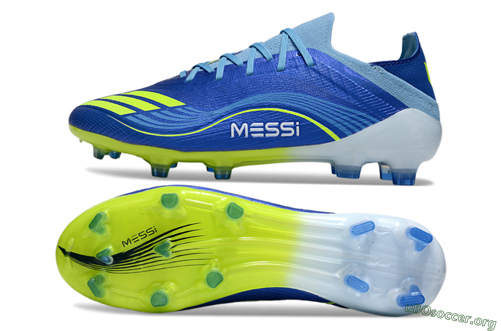 Messi x Adidas F50 Elite FG Football Boots - Blue/Neon Yellow/Cyan Blue 1