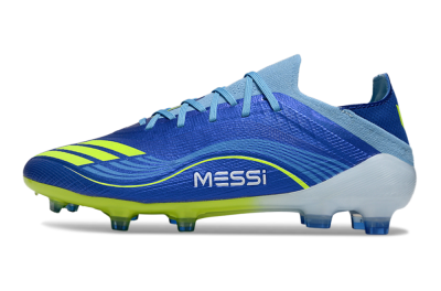 Messi x Adidas F50 Elite FG Football Boots - Blue/Neon Yellow/Cyan Blue