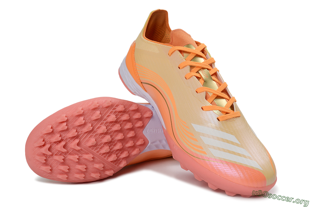 Messi x Adidas F50 Pro TF Football Shoes - Orange/Coral Glow/Soft Peach 0