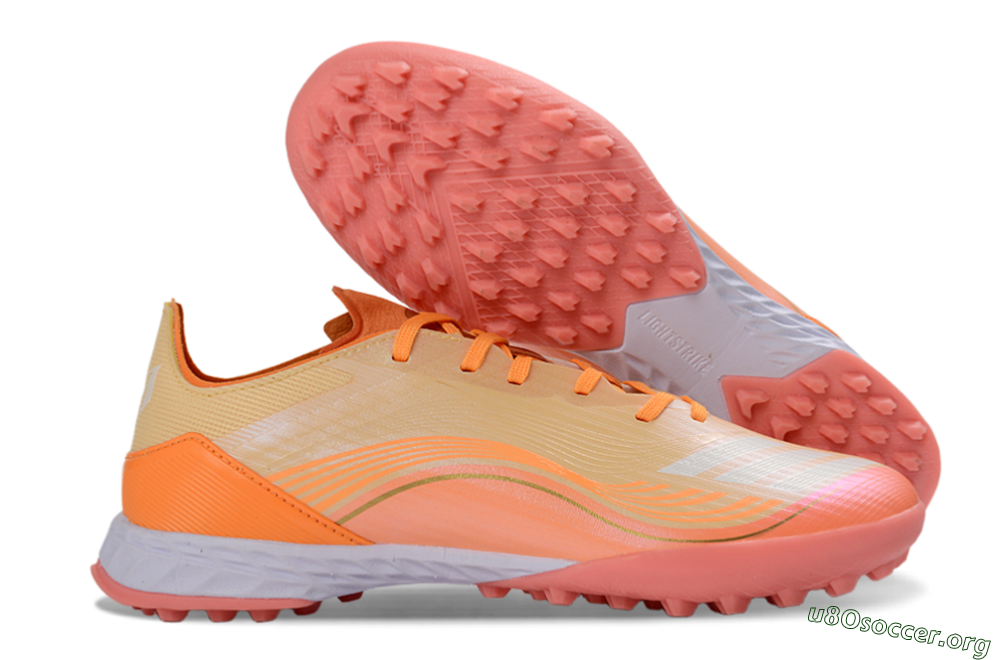 Messi x Adidas F50 Pro TF Football Shoes - Orange/Coral Glow/Soft Peach 2