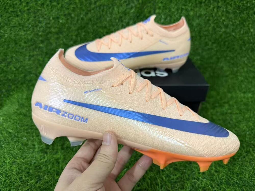 Nike Air Zoom Mercurial Vapor 16 Elite FG Football Boots - Peach/Navy Blue/Orange