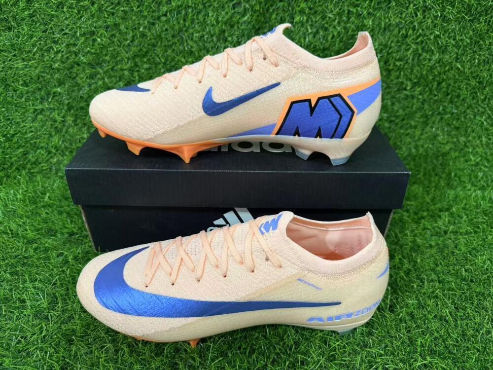 Nike Air Zoom Mercurial Vapor 16 Elite FG Football Boots - Peach/Navy Blue/Orange