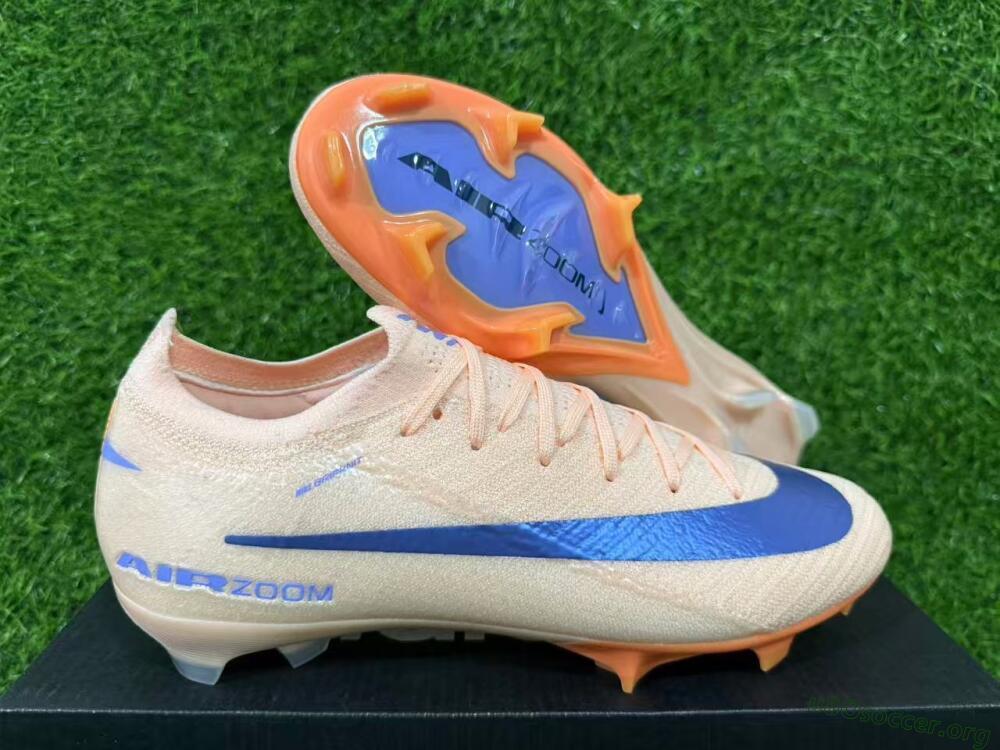 Nike Air Zoom Mercurial Vapor 16 Elite FG Football Boots - Peach/Navy Blue/Orange