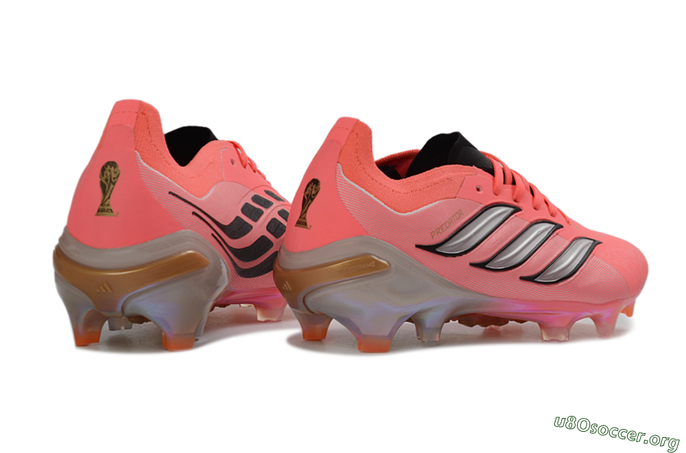 Adidas Predator 26 Elite FG Football Boots - Pink/Vibrant Coral/Steel Gray 7