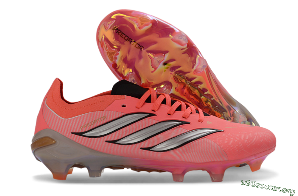 Adidas Predator 26 Elite FG Football Boots - Pink/Vibrant Coral/Steel Gray 2