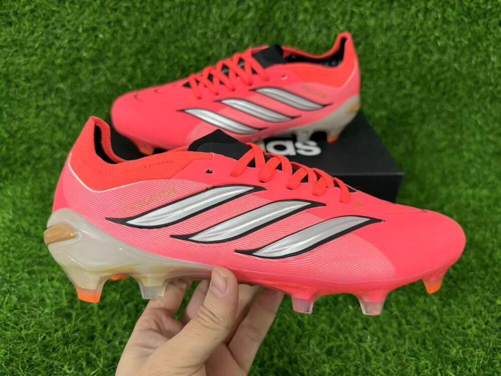 Adidas Predator 26 Elite FG Football Boots - Pink/Vibrant Coral/Steel Gray