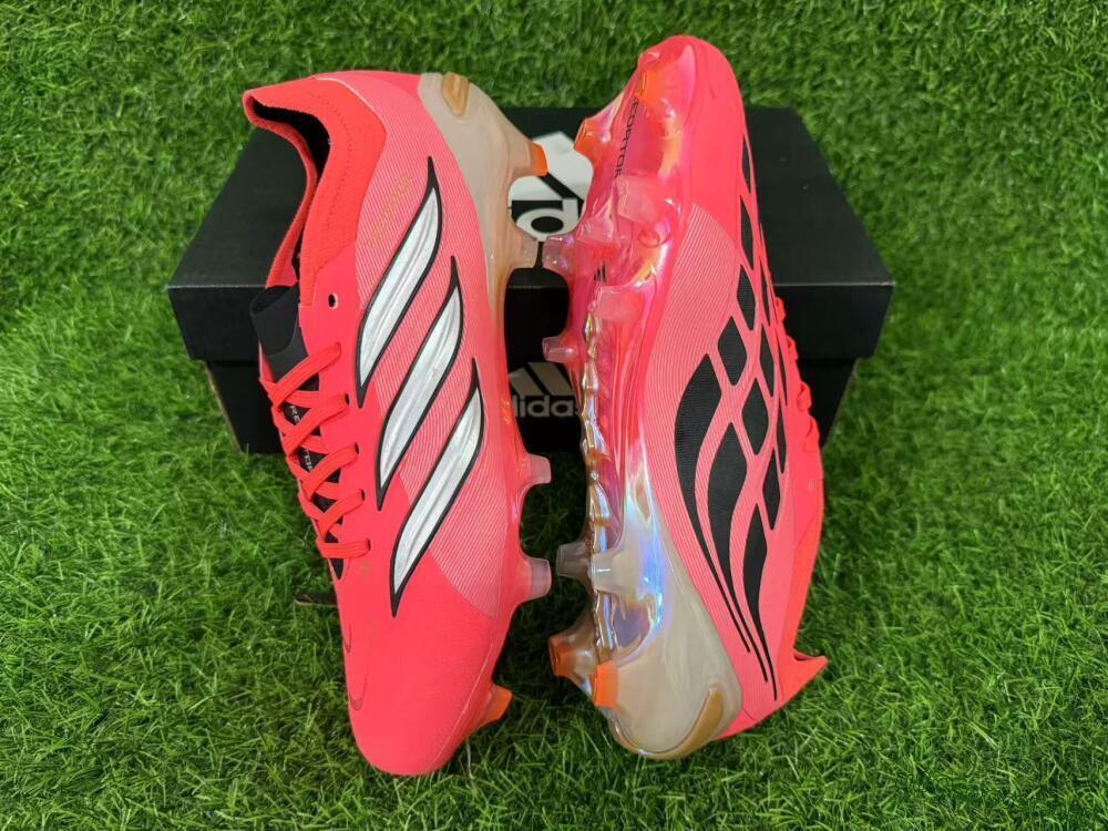 Adidas Predator 26 Elite FG Football Boots - Pink/Vibrant Coral/Steel Gray