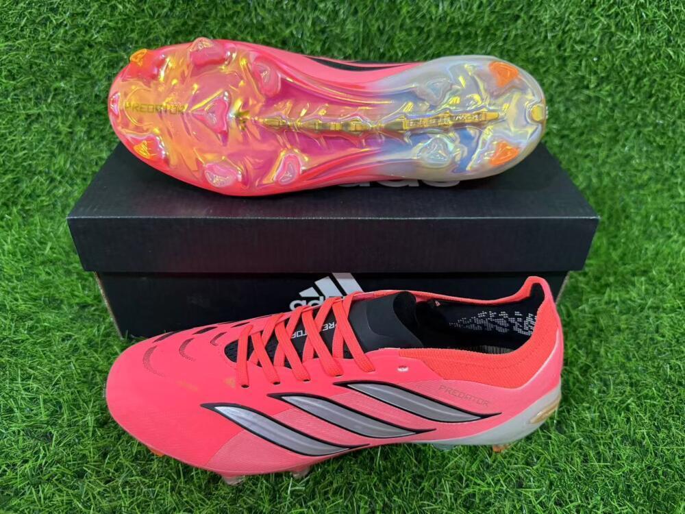 Adidas Predator 26 Elite FG Football Boots - Pink/Vibrant Coral/Steel Gray