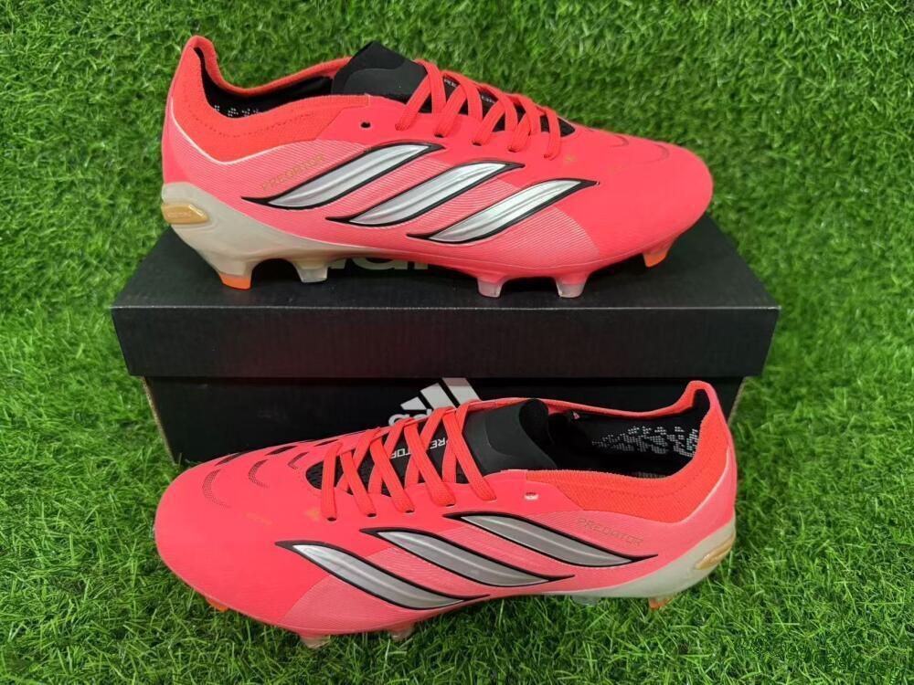 Adidas Predator 26 Elite FG Football Boots - Pink/Vibrant Coral/Steel Gray